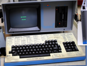 The KAYPRO computer was one of the first affordable PC's available... manufacturered by Osborne Computer.