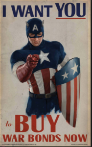 Before he became a part of Marvel's "AVENGERS" franchise, Captain America was used during WWII to promote the purchase of War Bonds!
